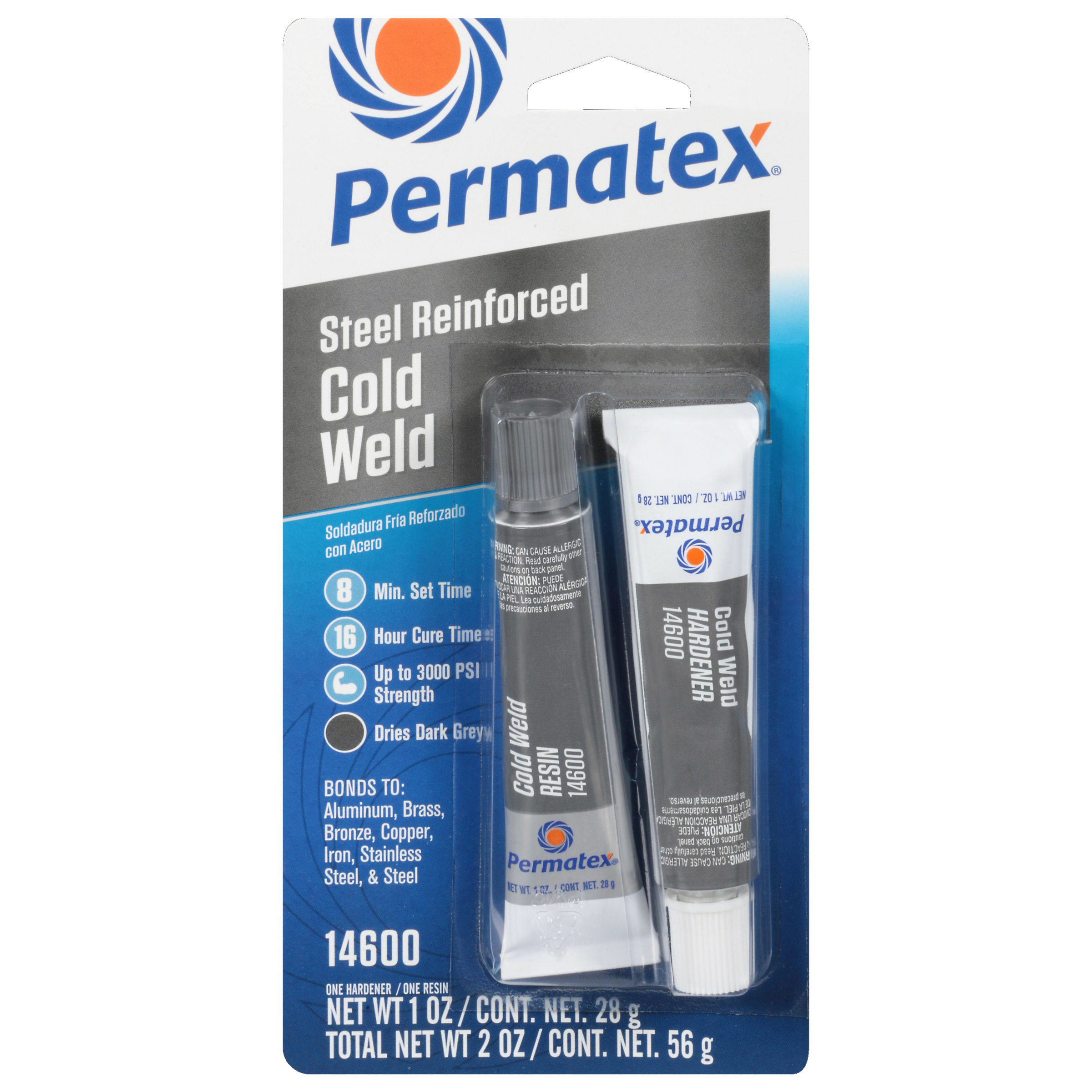 PERMATEX-#14600 COLD WELD  BONDING COMPOUND (2-1OZ PKS)
