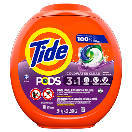 DETERGENT-TIDE PODS SPRING  MEADOW SCENT 81/CT 4 CTS/CASE